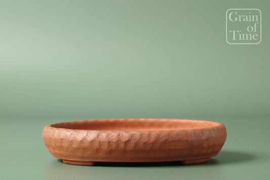 24094: Bonsai Pot by Takao Koyo - Unglazed Oval - 5⅛ in (13cm)