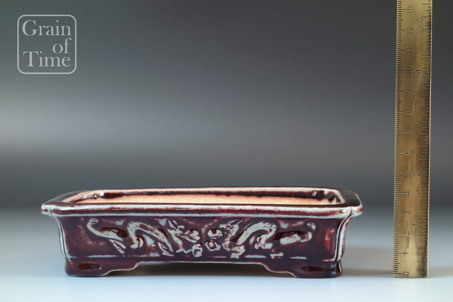 Jukuo Koyo (Tokoname) - Cinnabar Dragon Rectangle - 6⅜ in (16cm)