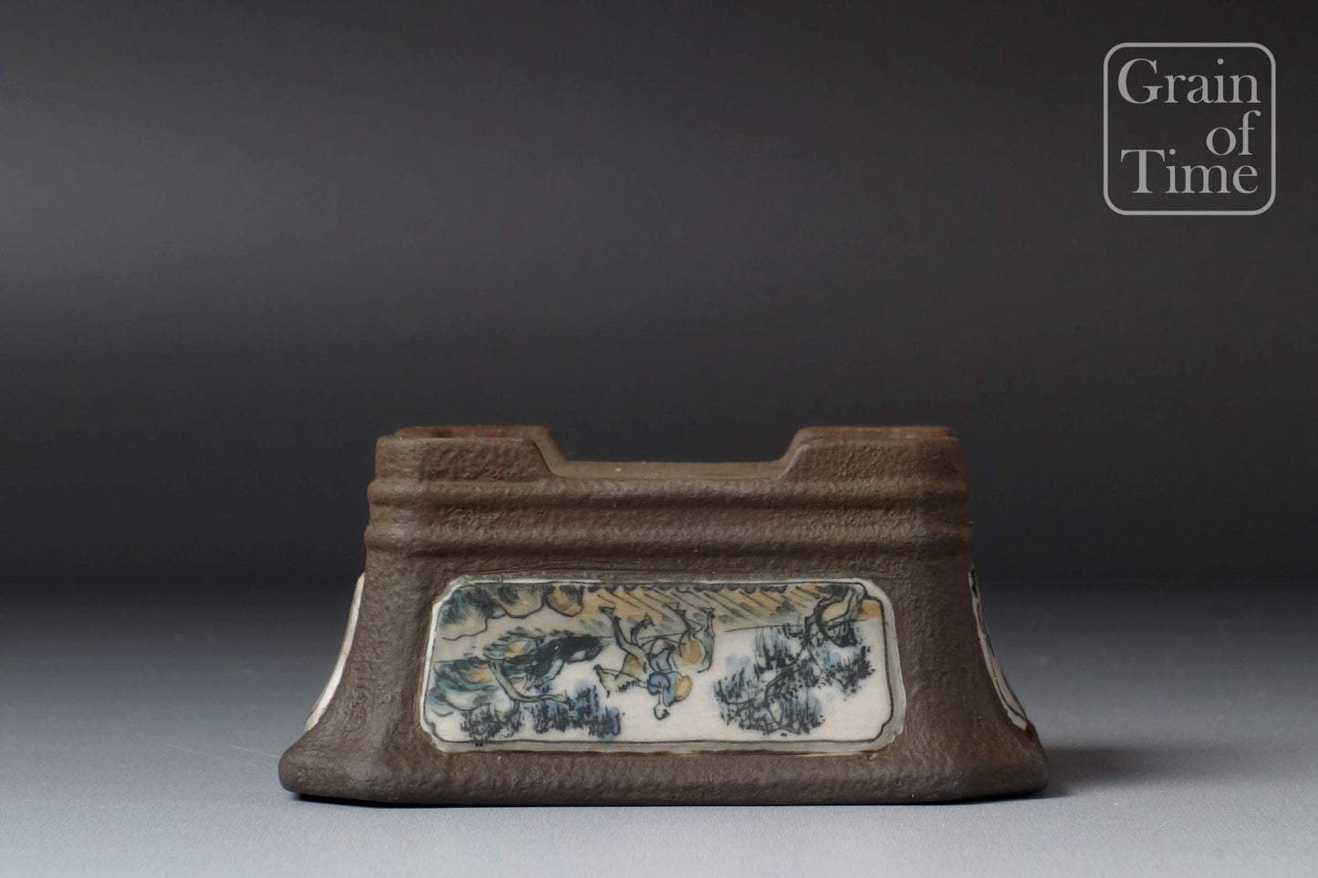 Ryokojuan (Tosui) - Rectangle with Painted Scenes - 80mm