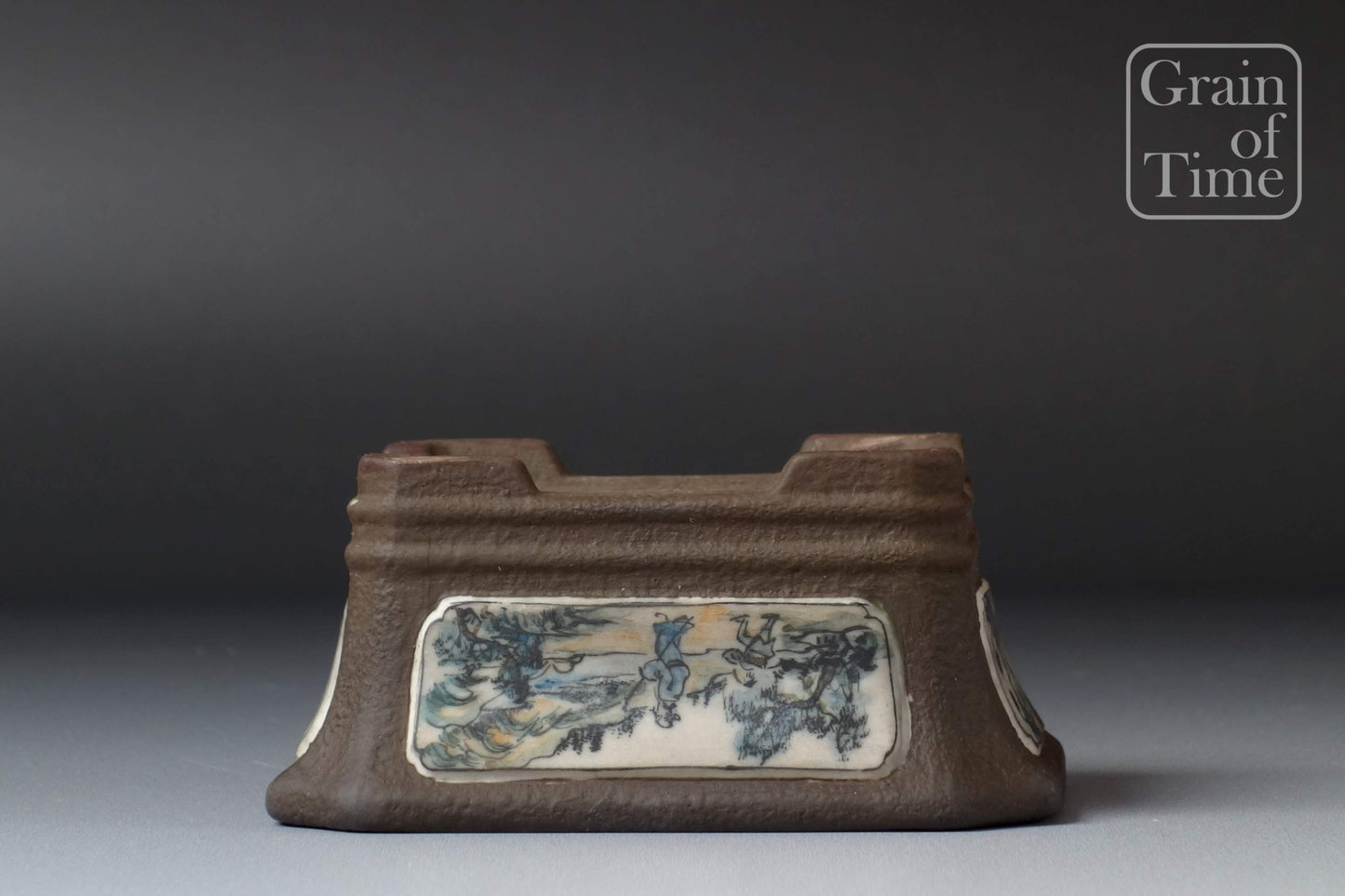Ryokojuan (Tosui) - Rectangle with Painted Scenes - 80mm