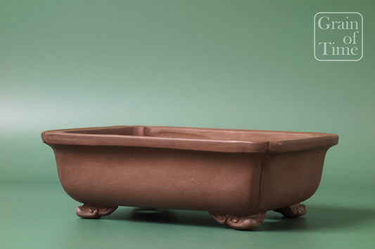 2345: Chinese Bonsai Pot by Touinken - 6¾in (17cm)- Unglazed Shokodo Rectangle