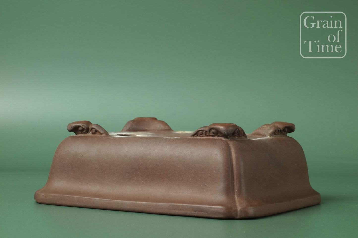 Chinese Bonsai Pot by Touinken - 6¾in (17cm)- Unglazed Shokodo Rectangle