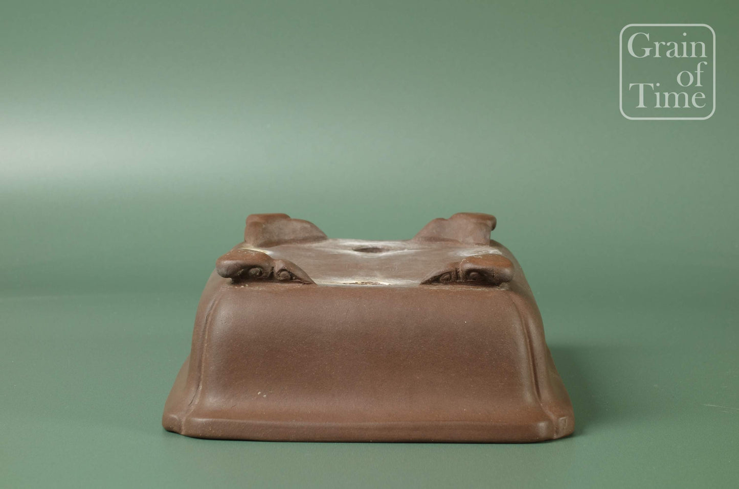 Chinese Bonsai Pot by Touinken - 6¾in (17cm)- Unglazed Shokodo Rectangle