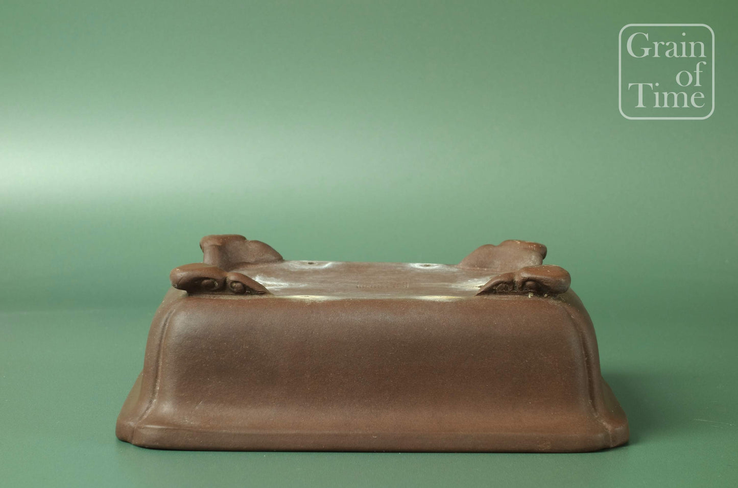 Chinese Bonsai Pot by Touinken - 6¾in (17cm)- Unglazed Shokodo Rectangle