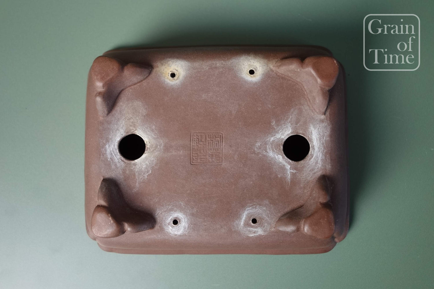 Chinese Bonsai Pot by Touinken - 6¾in (17cm)- Unglazed Shokodo Rectangle
