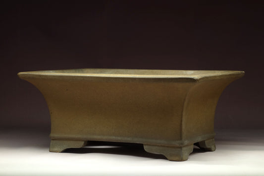 23135: Bonsai Pot by Izumi-Ya / Zenigo - 13⅜in (34cm) - Unglazed Semi-Cascade