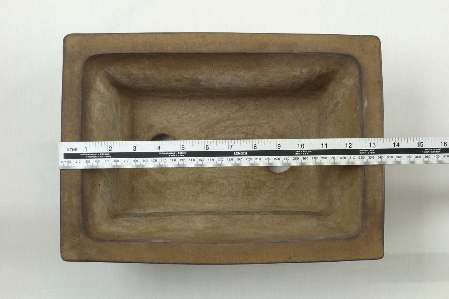 23135: Bonsai Pot by Izumi-Ya / Zenigo - 13⅜in (34cm) - Unglazed Semi-Cascade