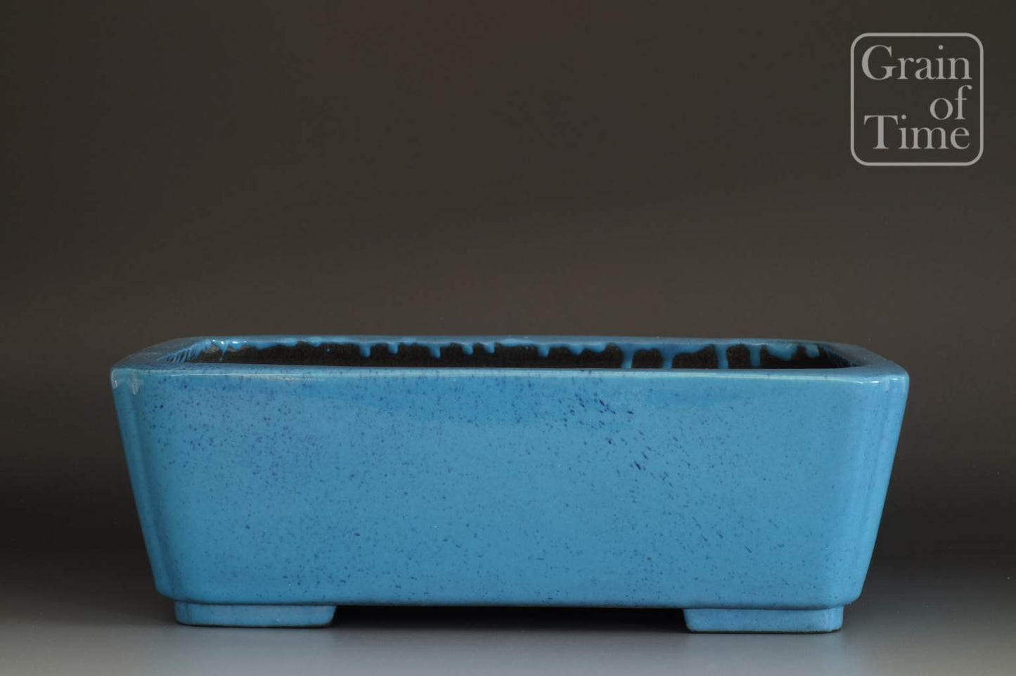 Aiba Koyo (Tokoname) - Blue Kinyo Glazed Rectangle 12in (30cm)