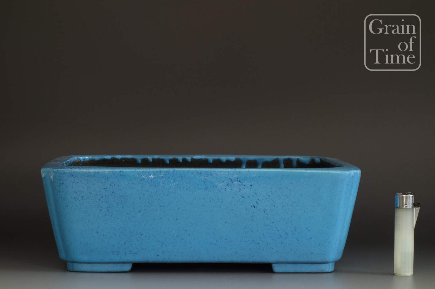 Aiba Koyo (Tokoname) - Blue Kinyo Glazed Rectangle 12in (30cm)