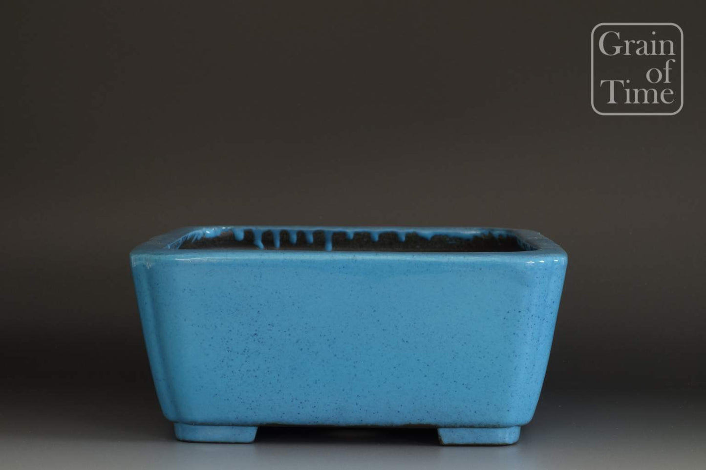 Aiba Koyo (Tokoname) - Blue Kinyo Glazed Rectangle 12in (30cm)