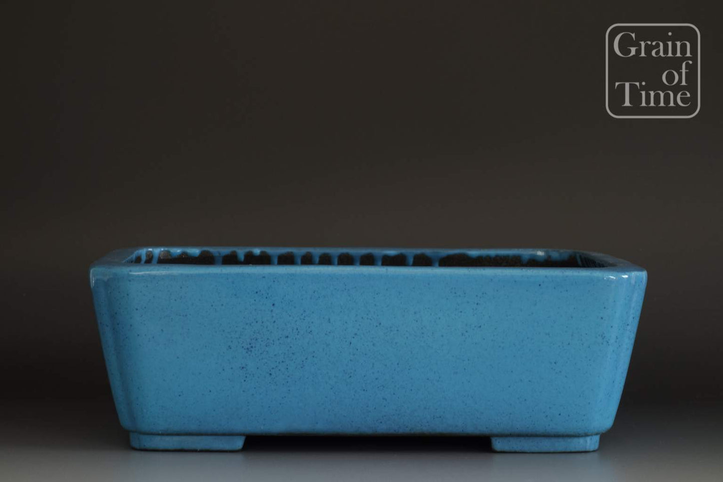 Aiba Koyo (Tokoname) - Blue Kinyo Glazed Rectangle 12in (30cm)