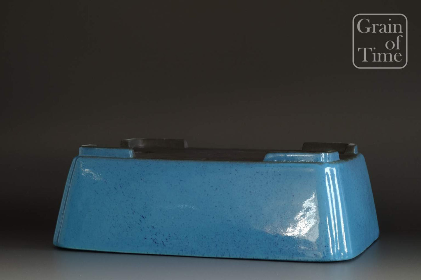 Aiba Koyo (Tokoname) - Blue Kinyo Glazed Rectangle 12in (30cm)