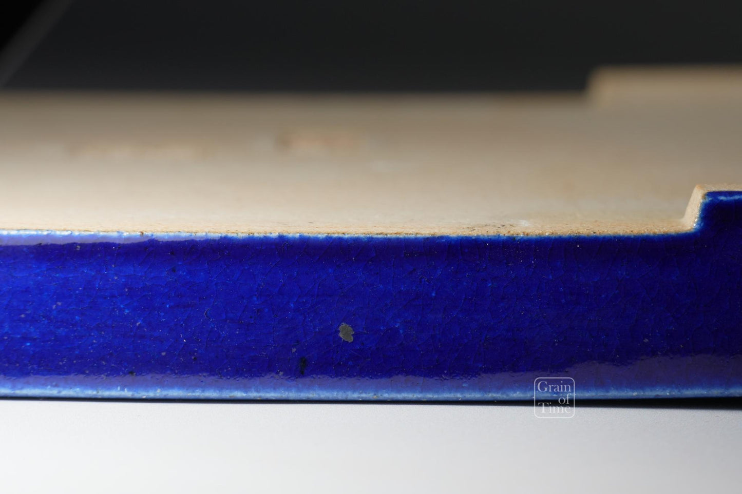 24938: Kyuka-en nursery & Shigaraki Ware (Japan) - Ruri Blue Suiban - 14¼ in (36cm)