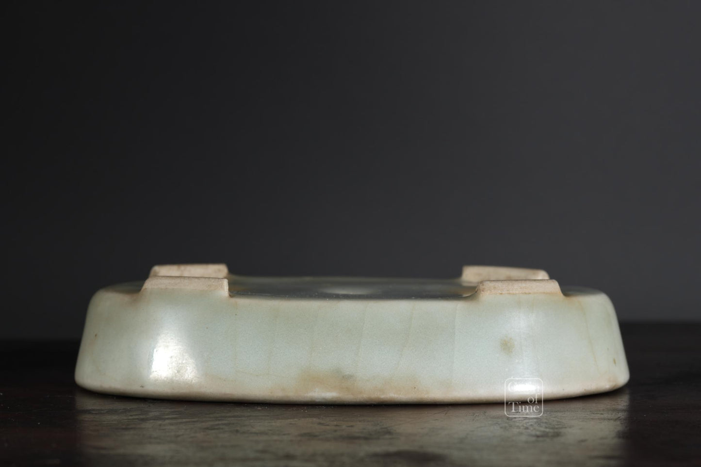 24977: Imaoka Machinao - Celadon Oval w/ Patina - 4⅝ in (12cm)