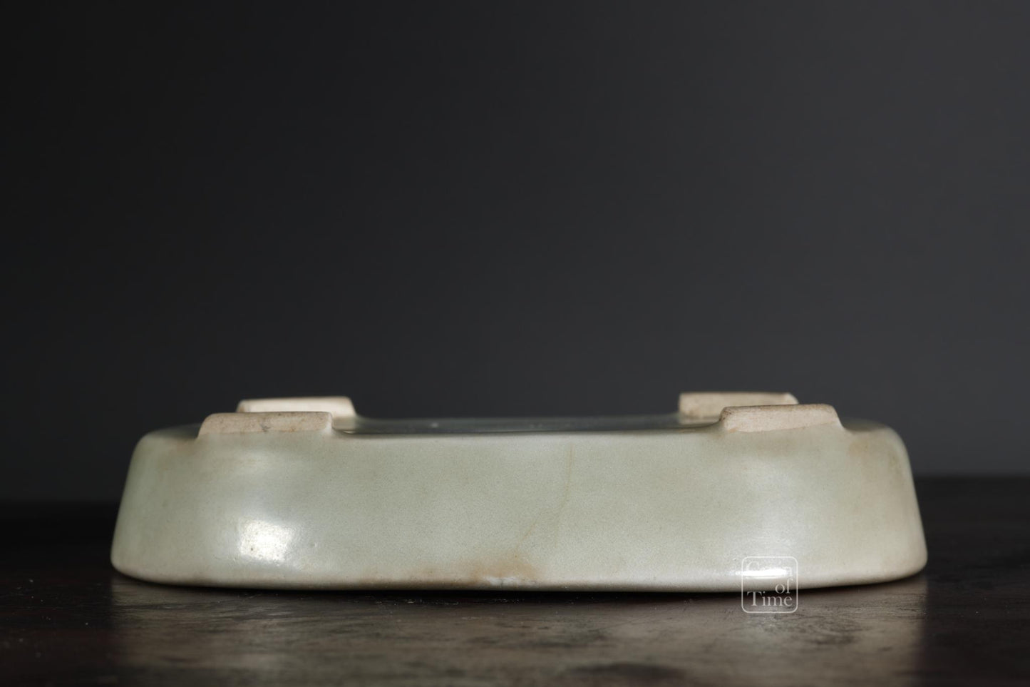 24977: Imaoka Machinao - Celadon Oval w/ Patina - 4⅝ in (12cm)