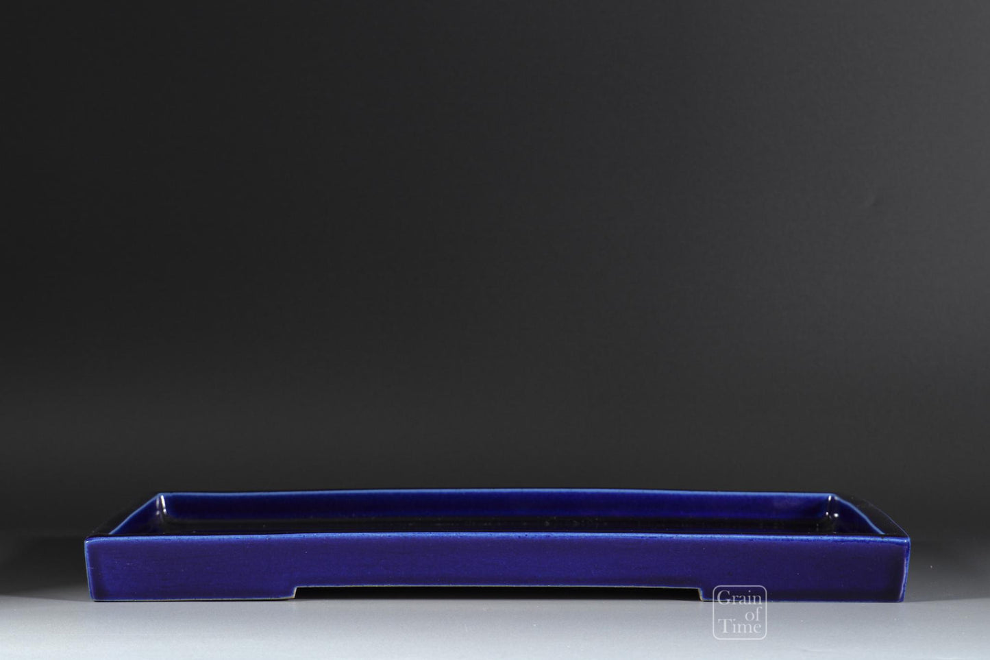 24938: Kyuka-en nursery & Shigaraki Ware (Japan) - Ruri Blue Suiban - 14¼ in (36cm)