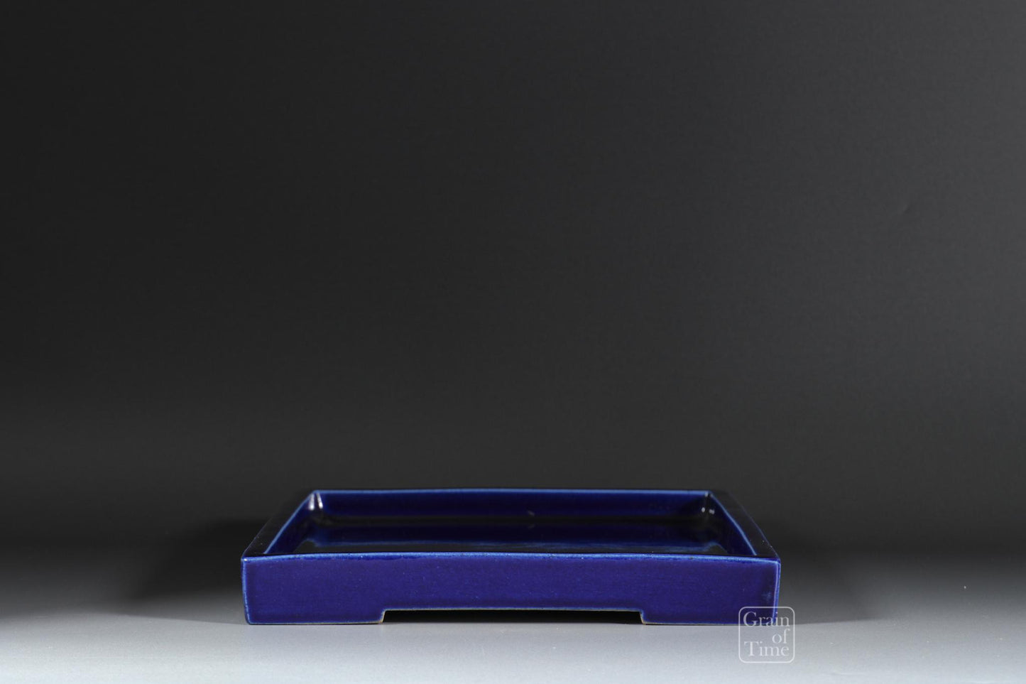 24938: Kyuka-en nursery & Shigaraki Ware (Japan) - Ruri Blue Suiban - 14¼ in (36cm)