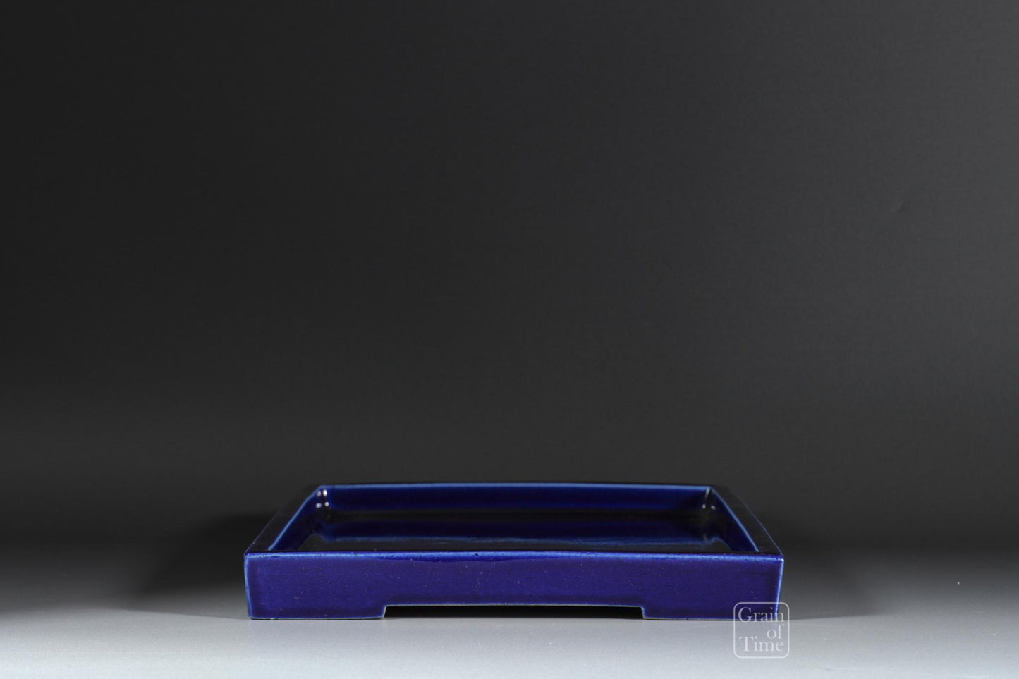 24938: Kyuka-en nursery & Shigaraki Ware (Japan) - Ruri Blue Suiban - 14¼ in (36cm)