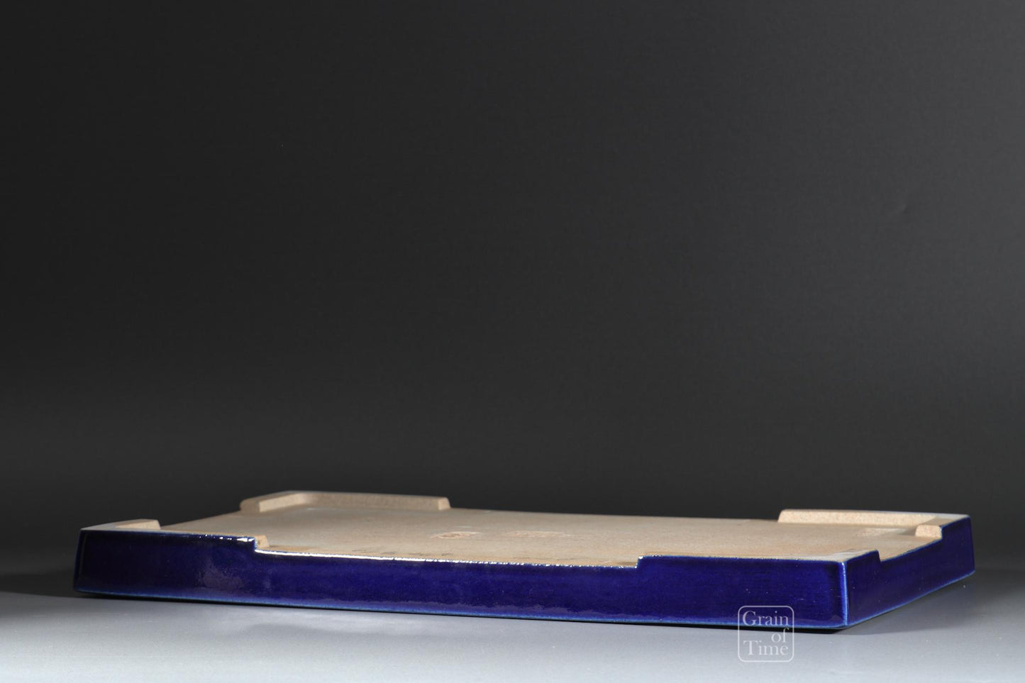 24938: Kyuka-en nursery & Shigaraki Ware (Japan) - Ruri Blue Suiban - 14¼ in (36cm)