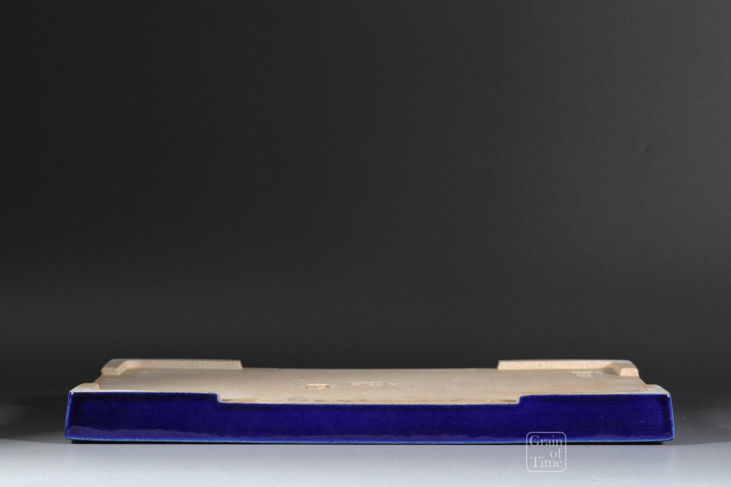 24938: Kyuka-en nursery & Shigaraki Ware (Japan) - Ruri Blue Suiban - 14¼ in (36cm)