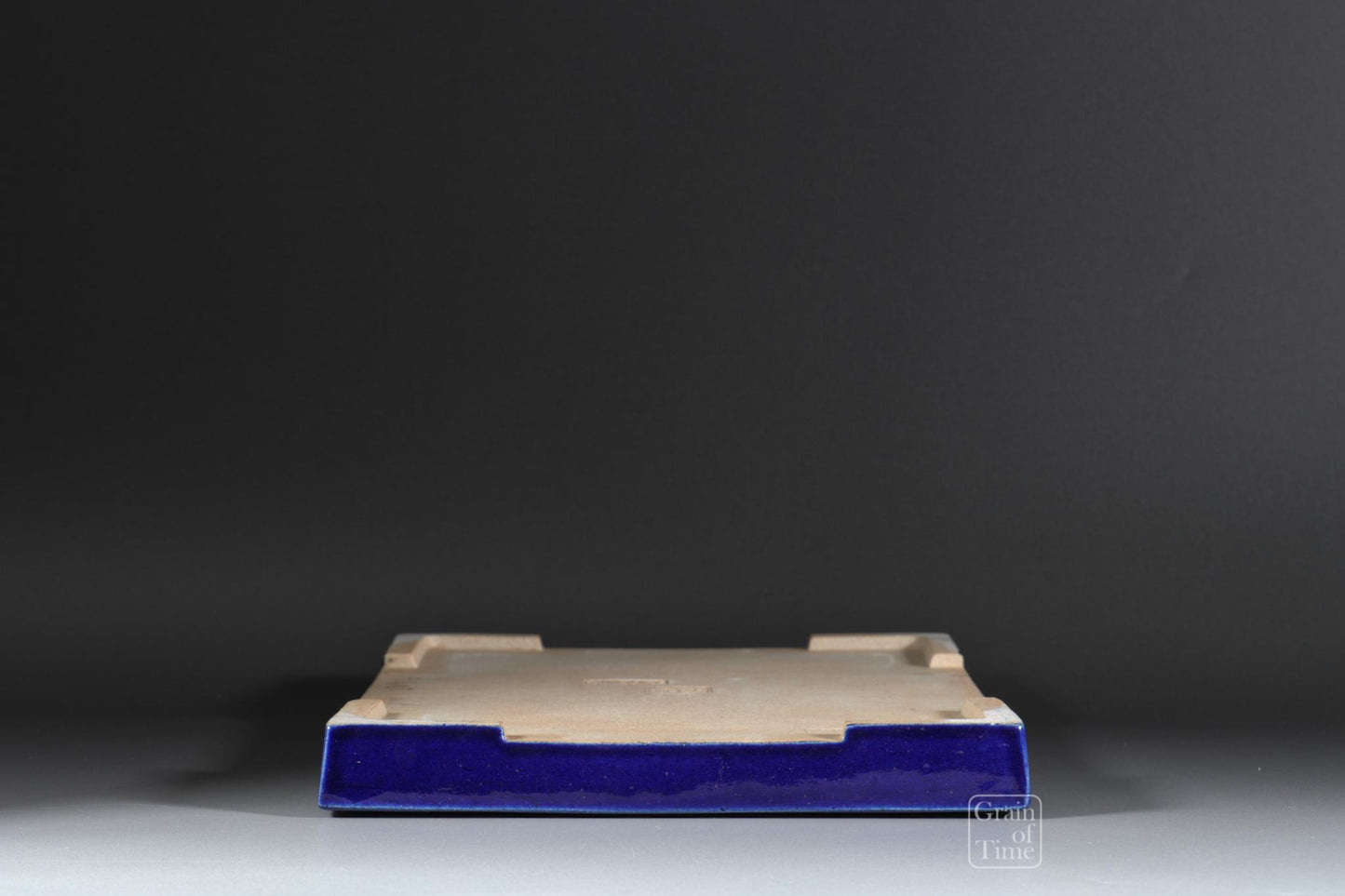 24938: Kyuka-en nursery & Shigaraki Ware (Japan) - Ruri Blue Suiban - 14¼ in (36cm)