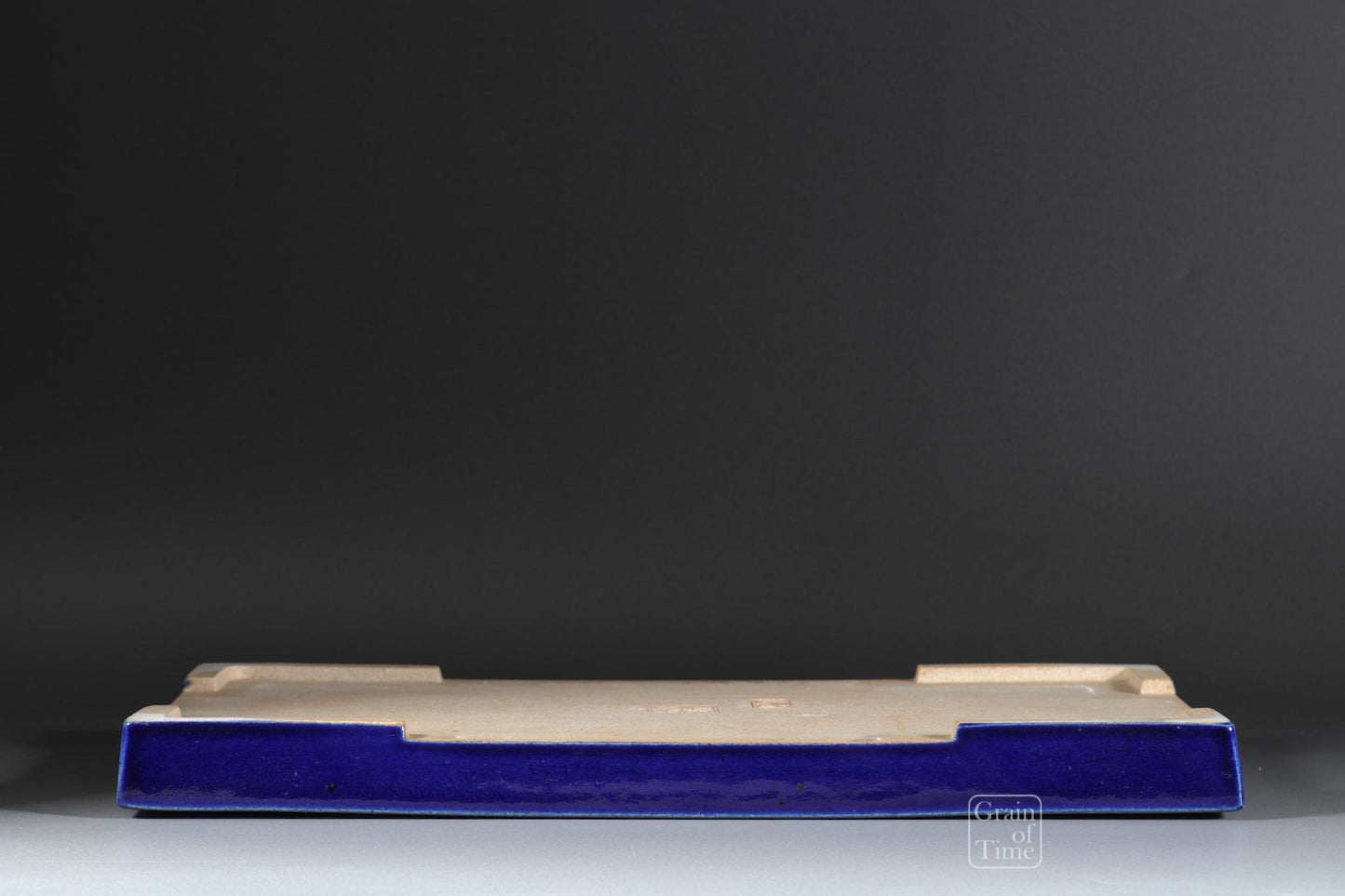 24938: Kyuka-en nursery & Shigaraki Ware (Japan) - Ruri Blue Suiban - 14¼ in (36cm)