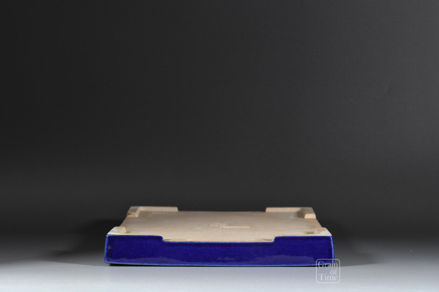 24938: Kyuka-en nursery & Shigaraki Ware (Japan) - Ruri Blue Suiban - 14¼ in (36cm)