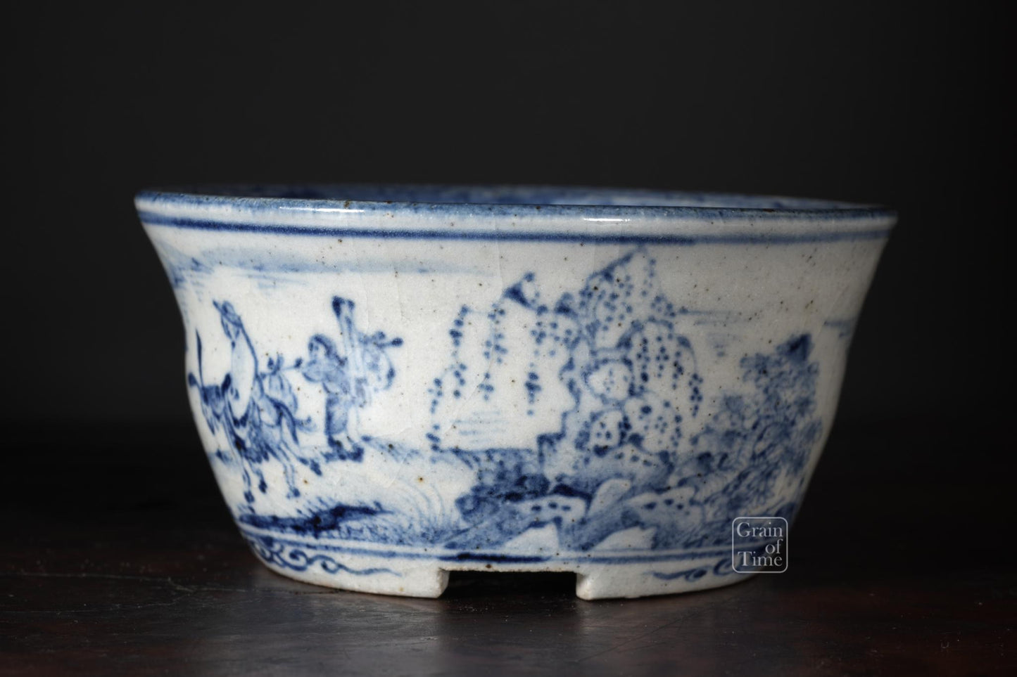 25002: Kutani Nishiki - Sometsuke Round Pot - 94mm