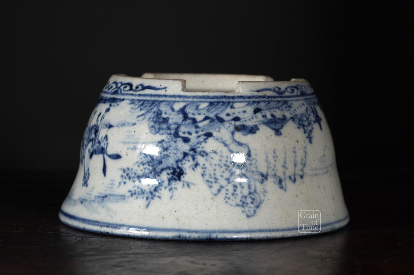25002: Kutani Nishiki - Sometsuke Round Pot - 94mm