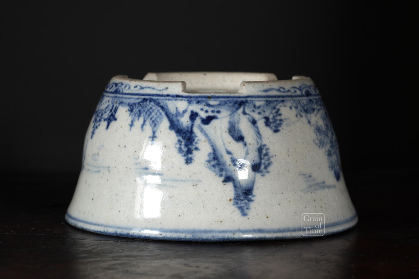 25002: Kutani Nishiki - Sometsuke Round Pot - 94mm