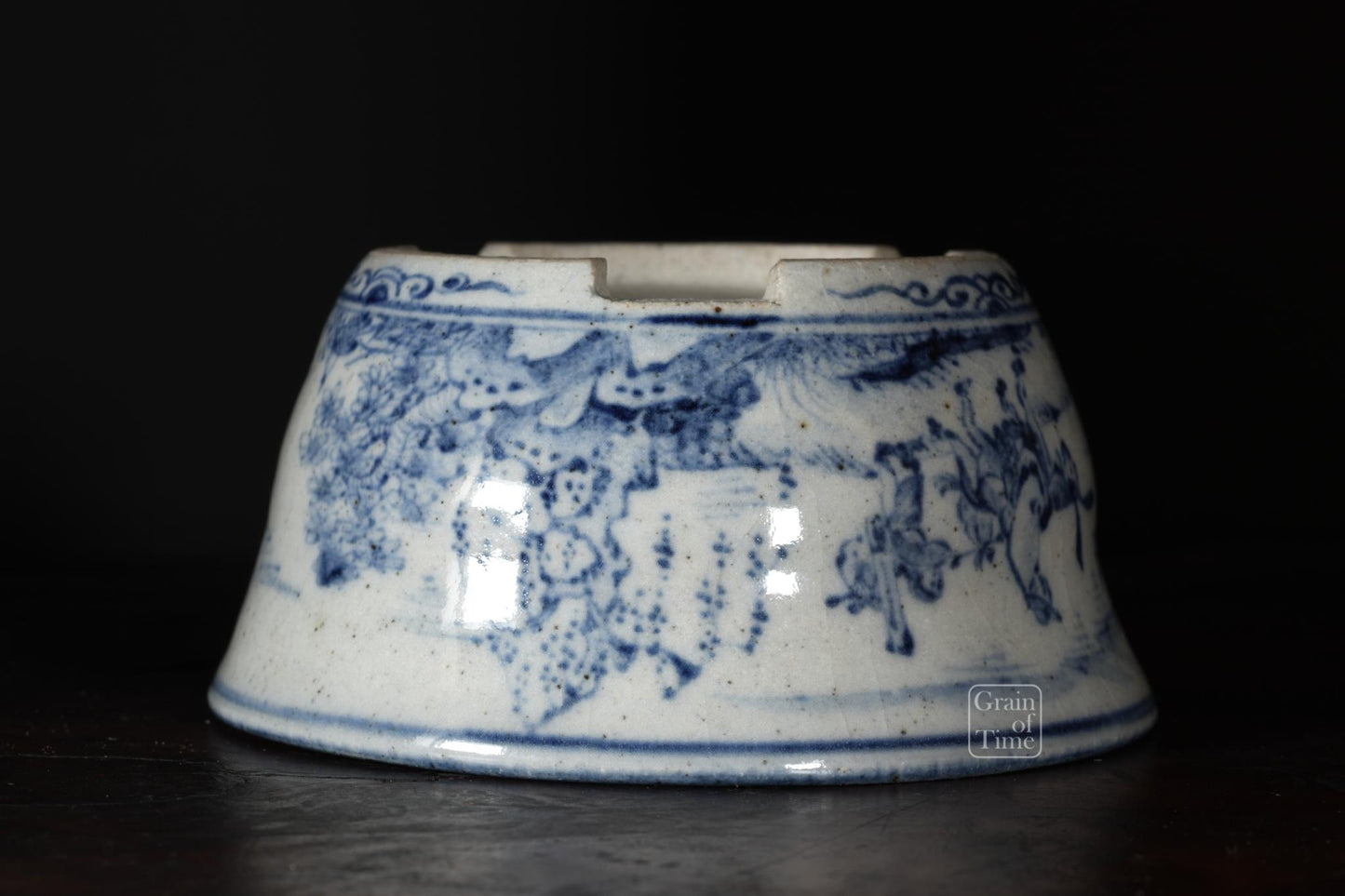 25002: Kutani Nishiki - Sometsuke Round Pot - 94mm