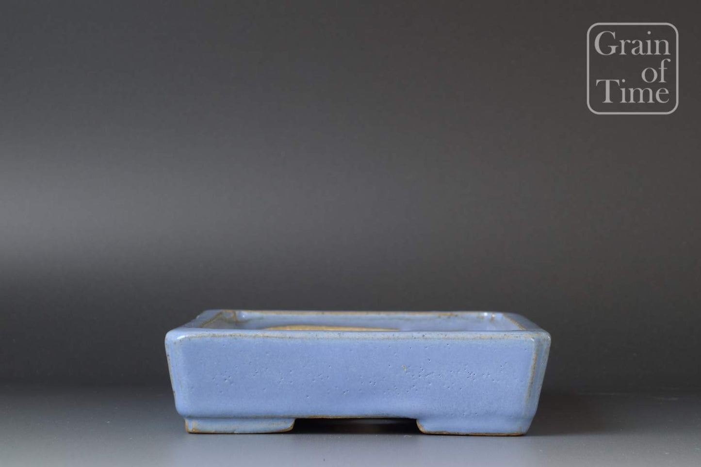 Bonsai Pot by Aiba Koyo - 6¾in (17cm) Rectangle in Blue Glaze