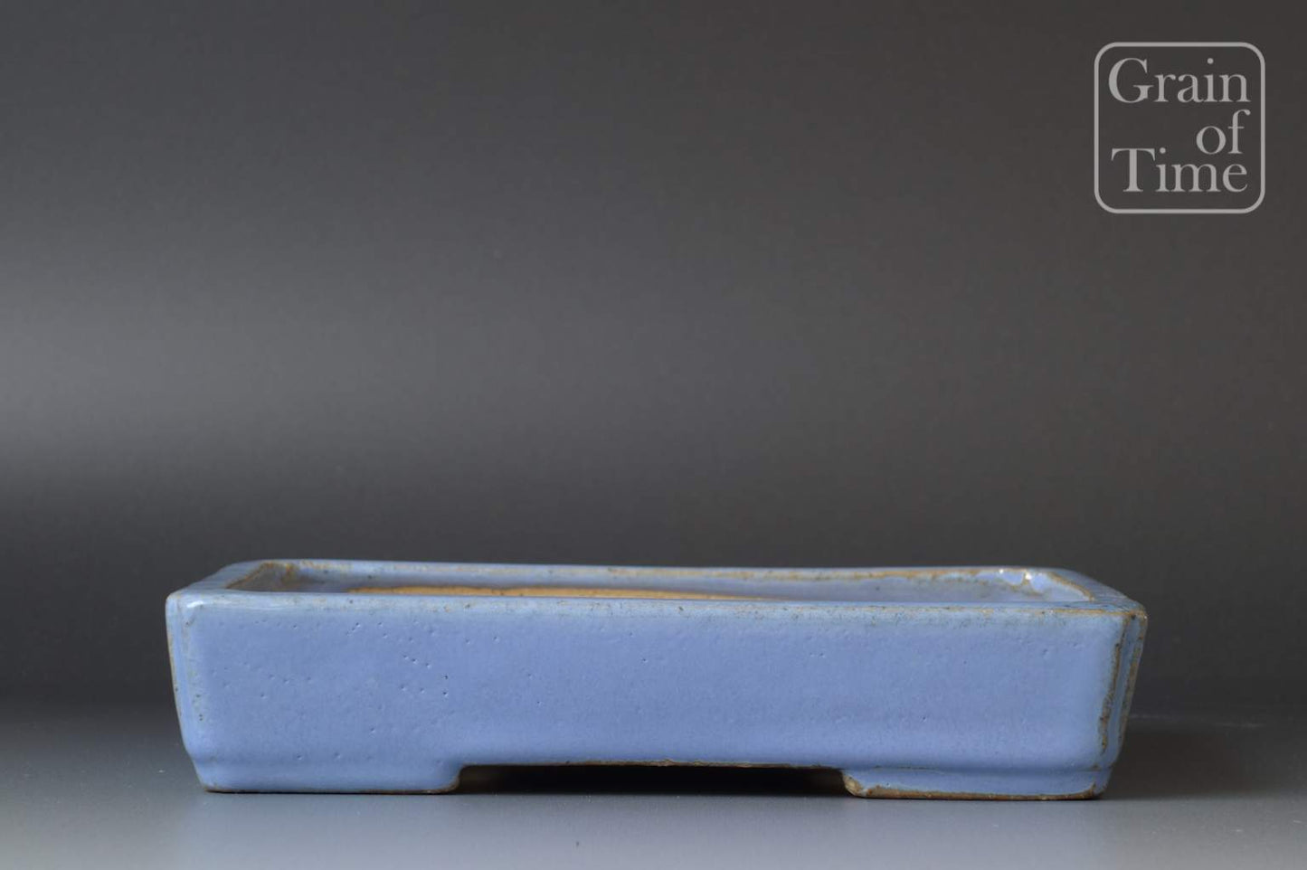 Bonsai Pot by Aiba Koyo - 6¾in (17cm) Rectangle in Blue Glaze