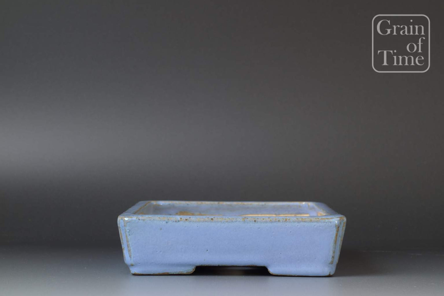 Bonsai Pot by Aiba Koyo - 6¾in (17cm) Rectangle in Blue Glaze