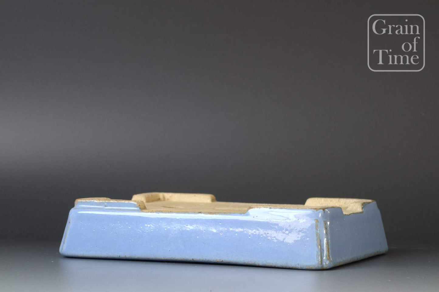 Bonsai Pot by Aiba Koyo - 6¾in (17cm) Rectangle in Blue Glaze