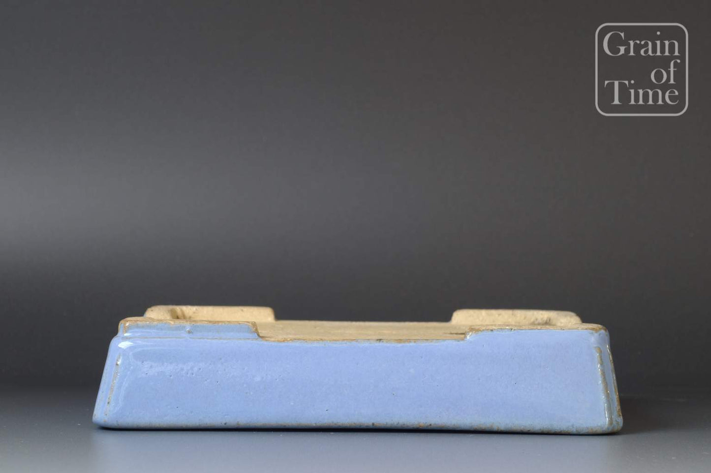 Bonsai Pot by Aiba Koyo - 6¾in (17cm) Rectangle in Blue Glaze