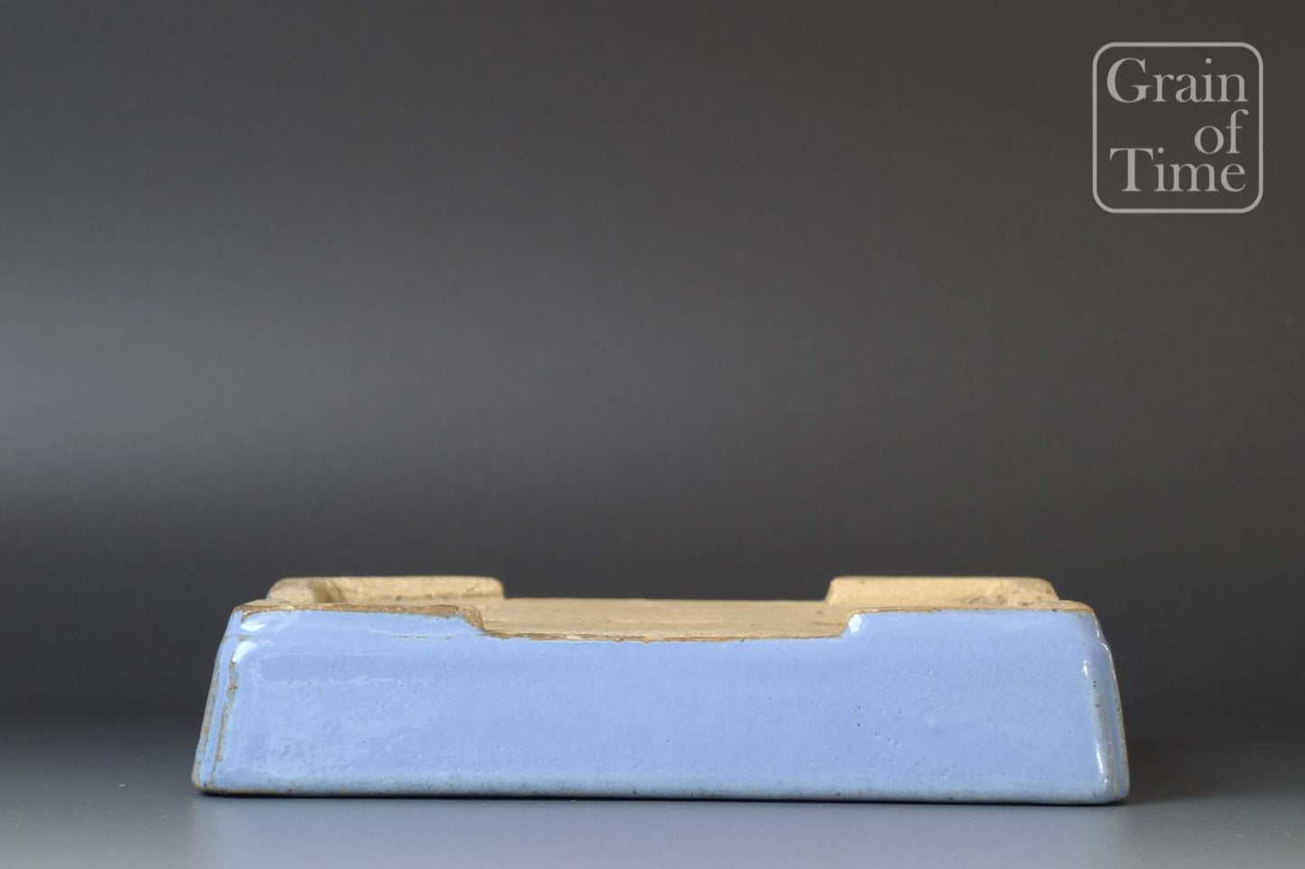 Bonsai Pot by Aiba Koyo - 6¾in (17cm) Rectangle in Blue Glaze