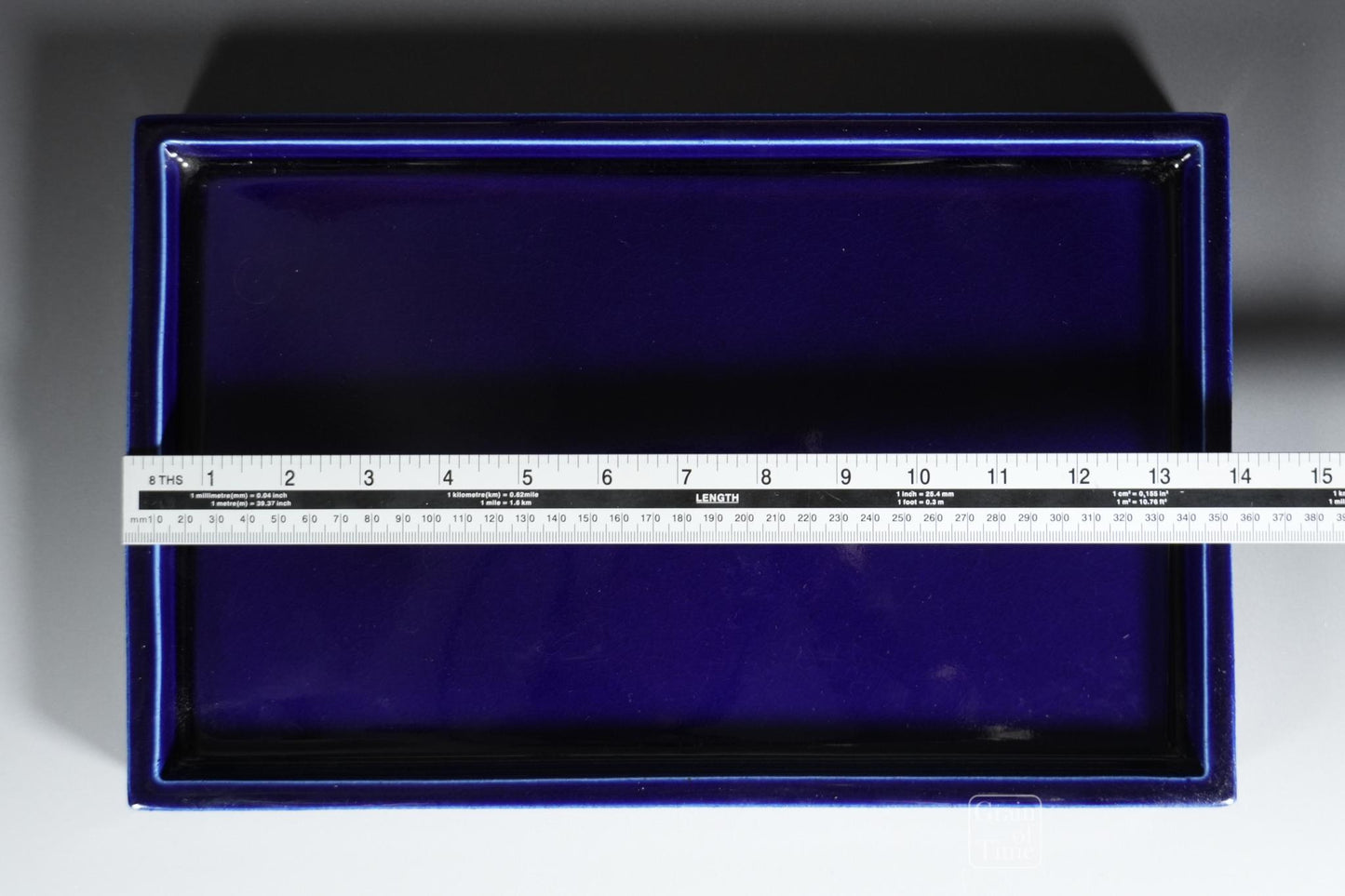 24938: Kyuka-en nursery & Shigaraki Ware (Japan) - Ruri Blue Suiban - 14¼ in (36cm)