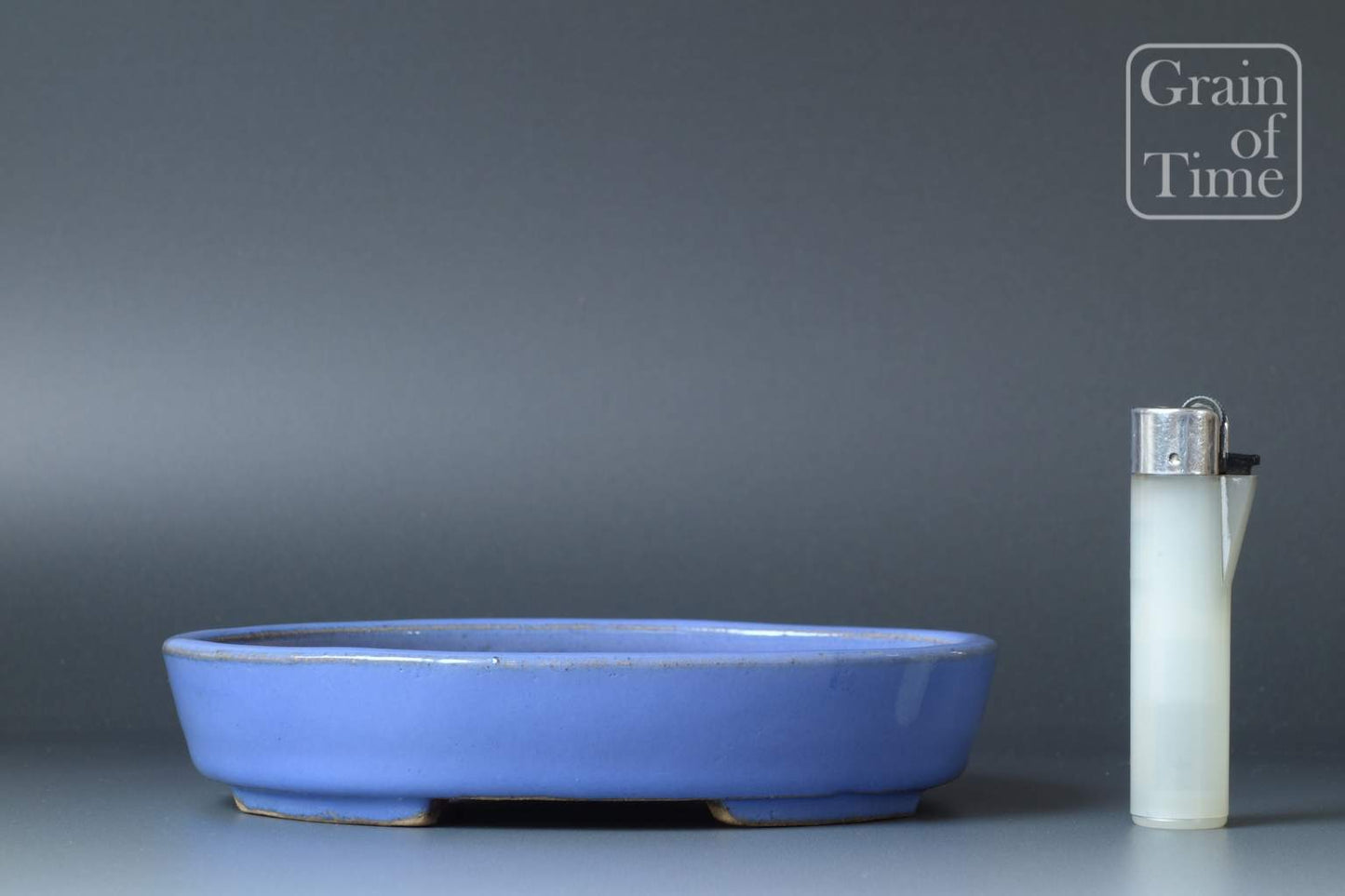 Aiba Koyo - Oval in Kinyo Blue Glaze - 6¼ in (16cm)