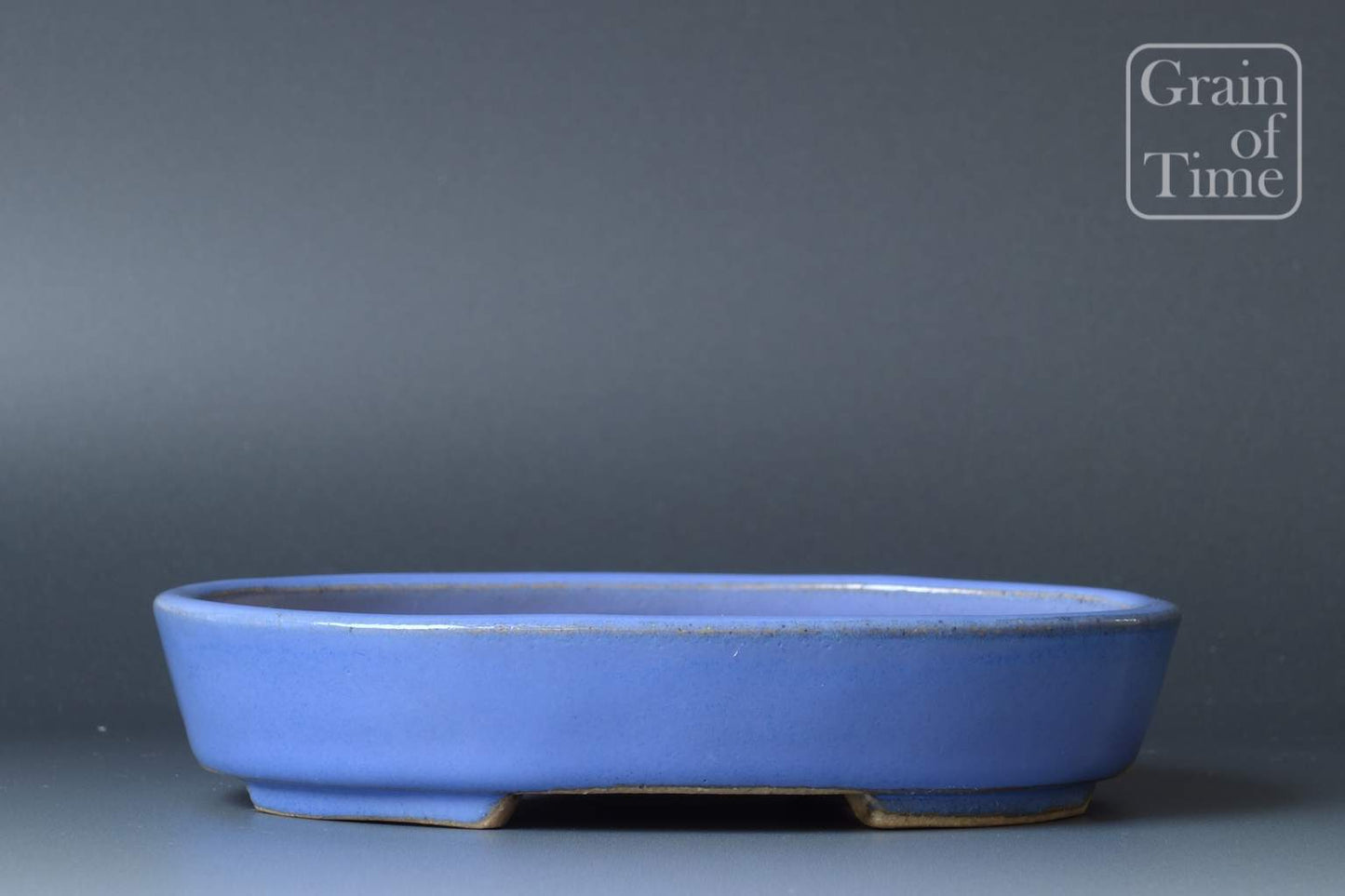 Aiba Koyo - Oval in Kinyo Blue Glaze - 6¼ in (16cm)