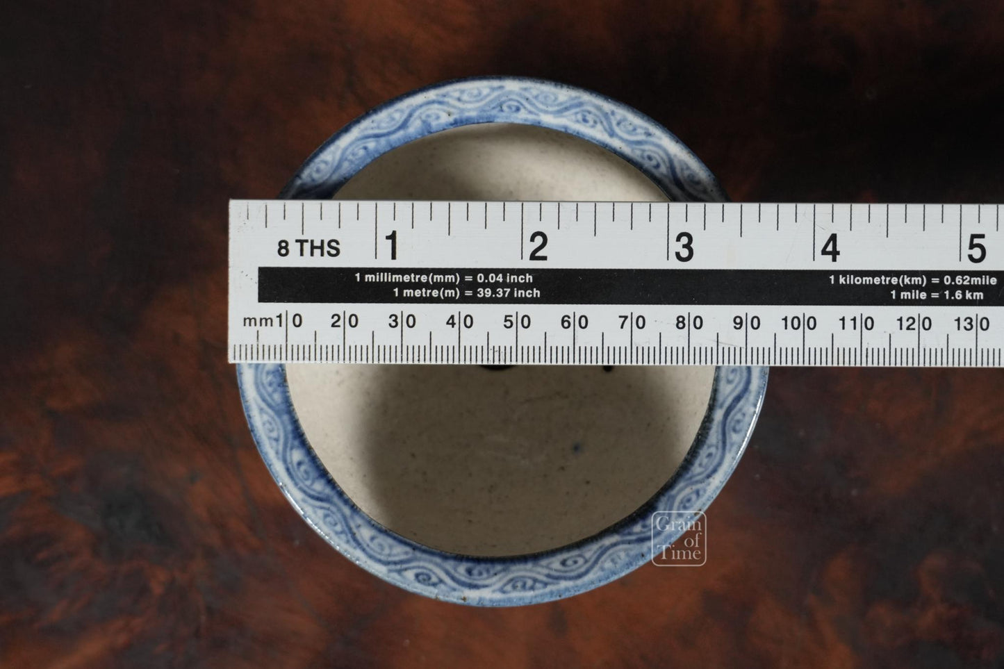 25002: Kutani Nishiki - Sometsuke Round Pot - 94mm