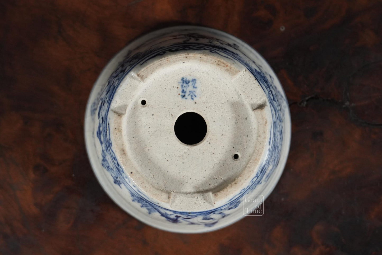 25002: Kutani Nishiki - Sometsuke Round Pot - 94mm