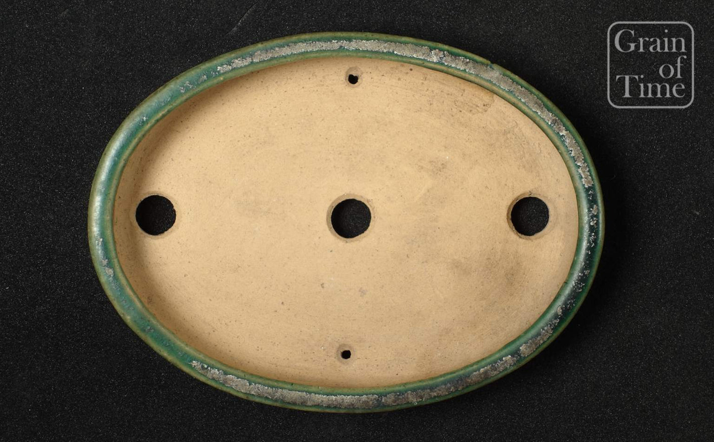 Ikkou (Tokoname) - Oribe green Oval - 6¾ in (17cm)