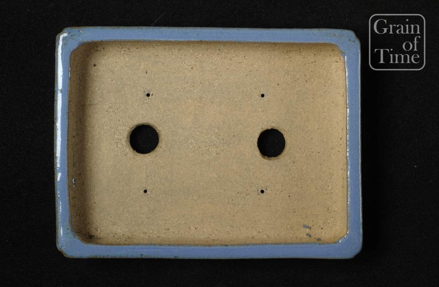 Bonsai Pot by Aiba Koyo - 6¾in (17cm) Rectangle in Blue Glaze