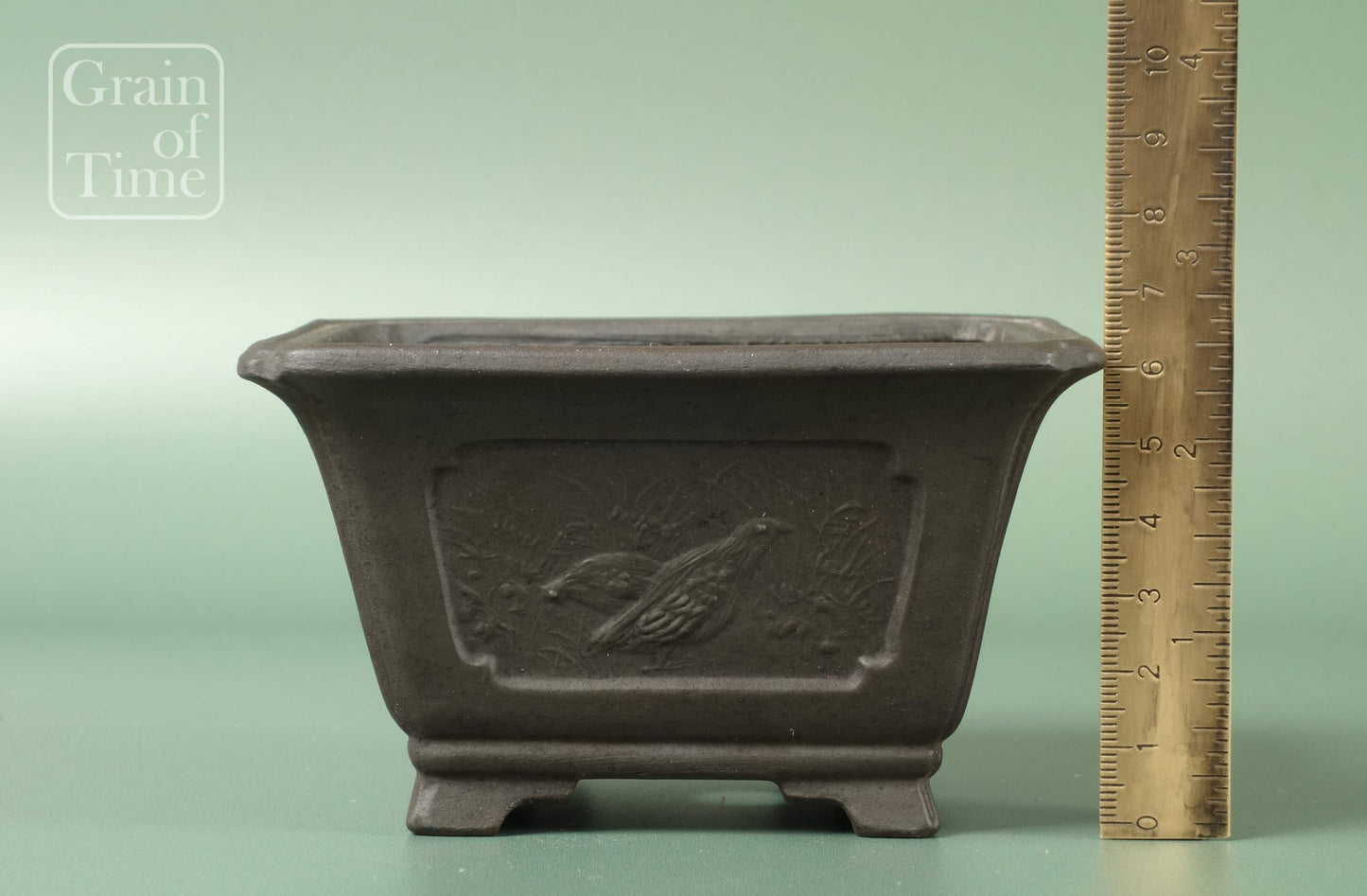 Tosui - Unglazed Black Cascade - 4½ in (11cm)