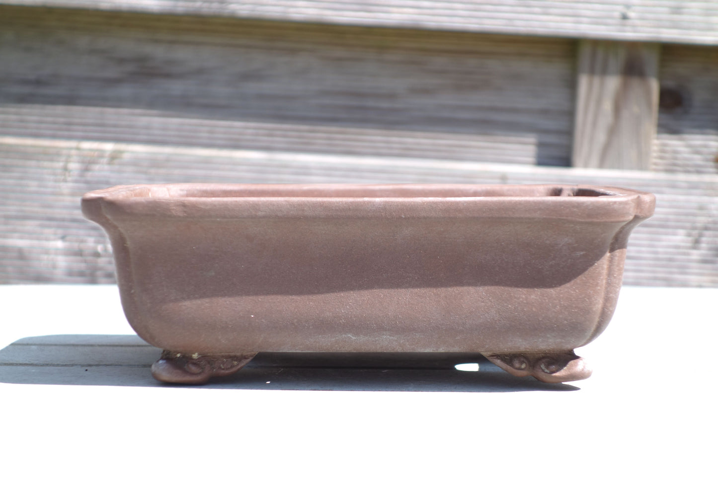 Chinese Bonsai Pot by Touinken - 6¾in (17cm)- Unglazed Shokodo Rectangle