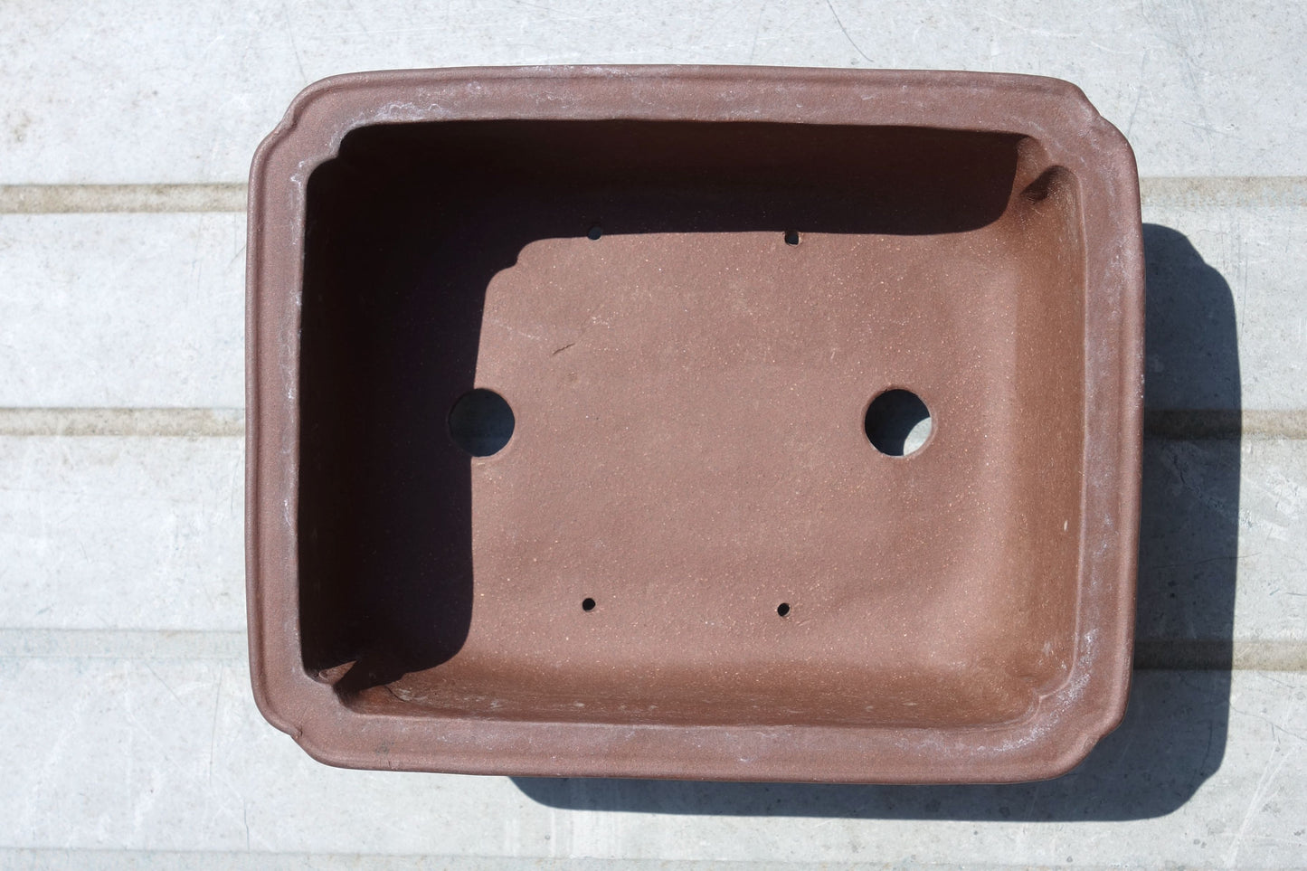 Chinese Bonsai Pot by Touinken - 6¾in (17cm)- Unglazed Shokodo Rectangle