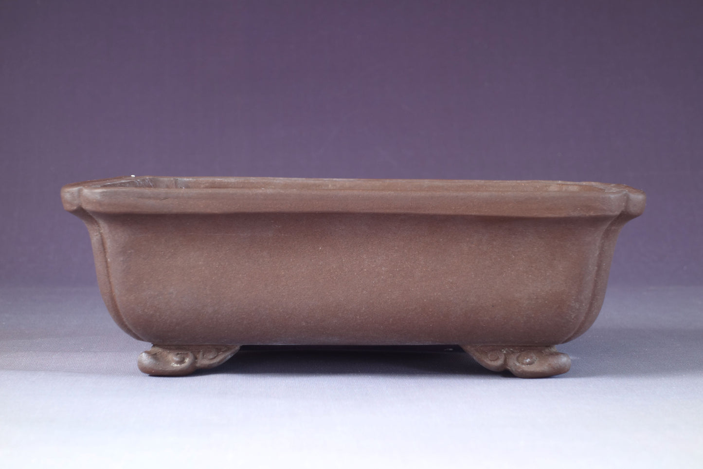 Chinese Bonsai Pot by Touinken - 6¾in (17cm)- Unglazed Shokodo Rectangle