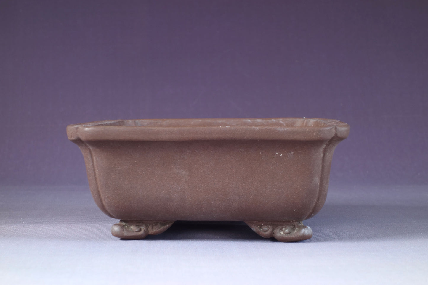 Chinese Bonsai Pot by Touinken - 6¾in (17cm)- Unglazed Shokodo Rectangle