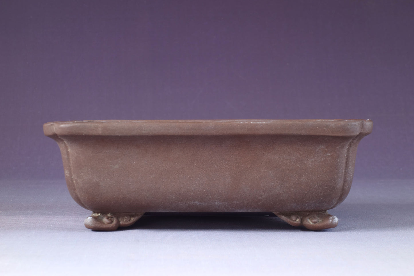 Chinese Bonsai Pot by Touinken - 6¾in (17cm)- Unglazed Shokodo Rectangle